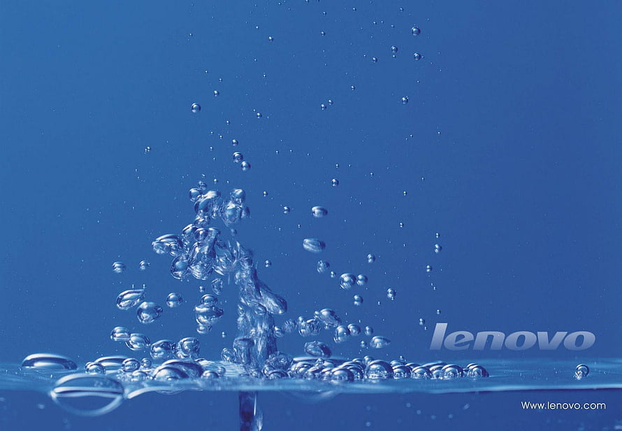 Lenovo Water Splash Bubbles Blue Background HD wallpaper