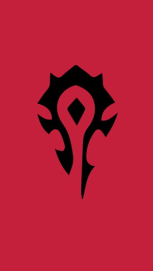 World of Warcraft Horde Emblem on Deep Red Background HD phone wallpaper