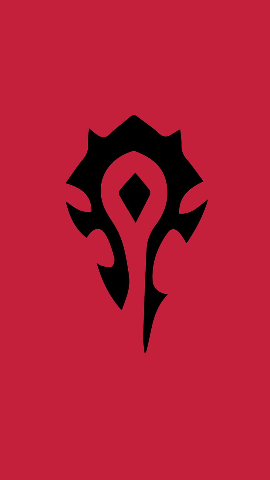 World of Warcraft Horde Emblem on Deep Red Background HD phone wallpaper