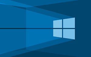Windows 10 Default Blue Desktop Background with Geometric Window Logo HD wallpaper