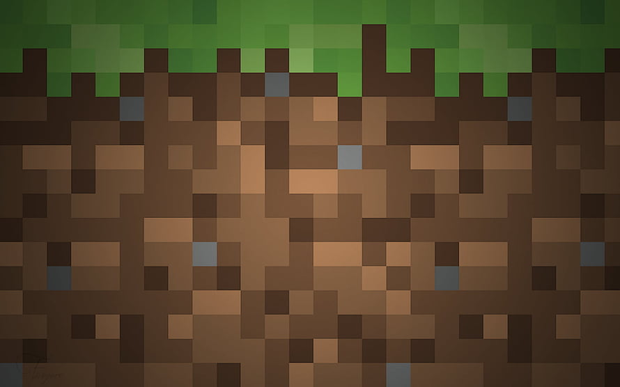 Minecraft Grass Block Texture with Dirt and Stone Details HD wallpaper
