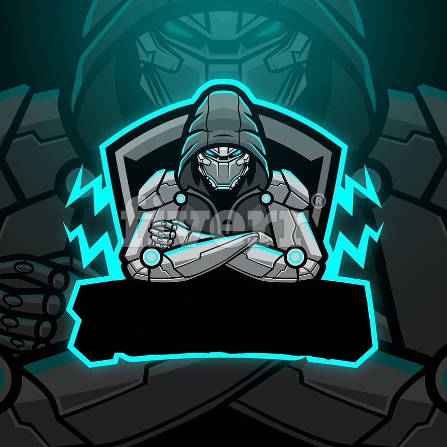 Cyber Ninja Mascot Logo with Neon Cyan Glow and Futuristic Armor HD phone wallpaper