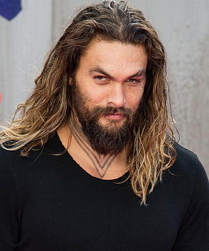 Jason Momoa Portrait With Long Wavy Hair and Full Beard HD phone wallpaper