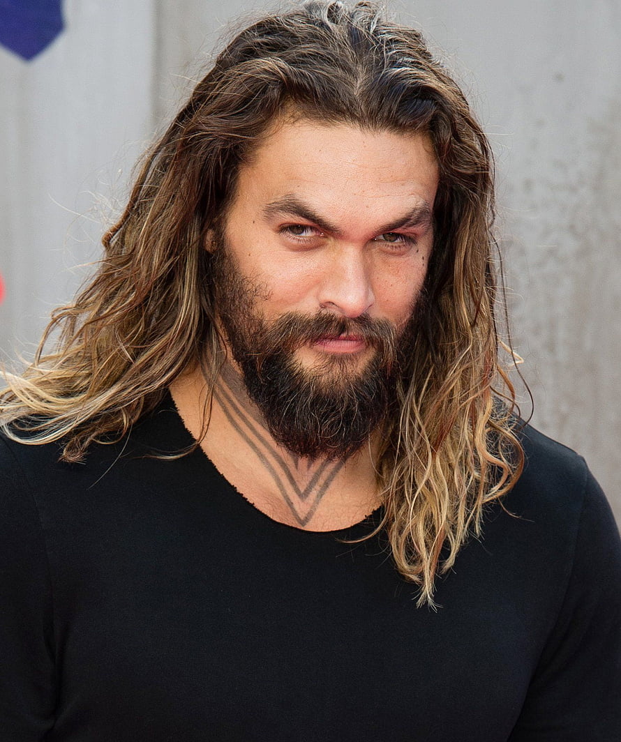Jason Momoa Portrait With Long Wavy Hair and Full Beard HD phone wallpaper