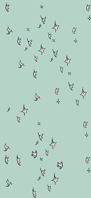 Heartstopper Falling Leaves Pattern on Mint Green Background HD phone wallpaper