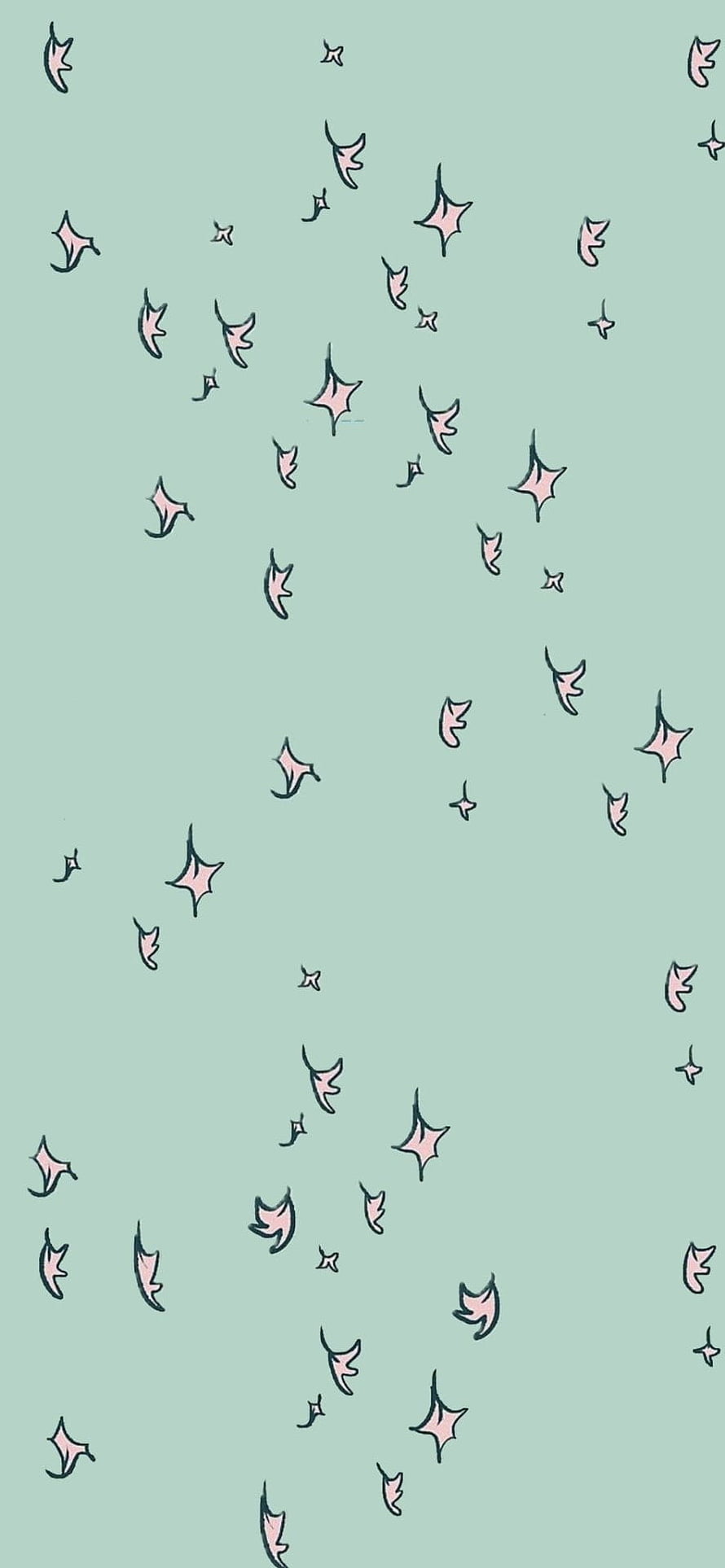 Heartstopper Falling Leaves Pattern on Mint Green Background HD phone wallpaper