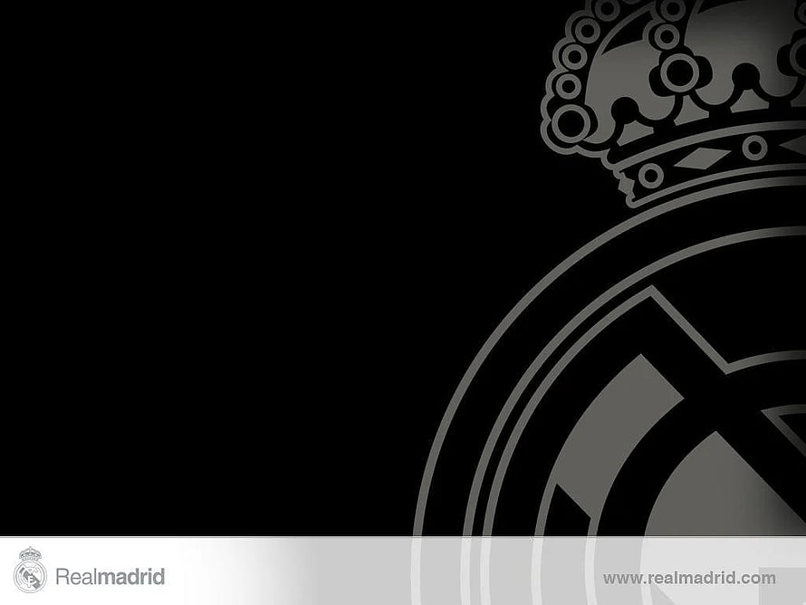 Real Madrid Black and White Minimalist Crest Background HD wallpaper