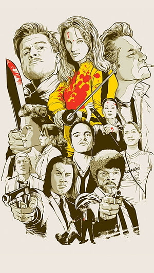 Kill Bill Minimalist Movie Poster Art Featuring Uma Thurman and Cast, Kill Bill Poster, Movies, Minimalism, Quentin • For You, Minimalist Movie Posters HD phone wallpaper