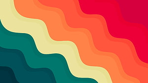 Vibrant Wavy Abstract Gradient Background with Warm and Cool Tones HD wallpaper