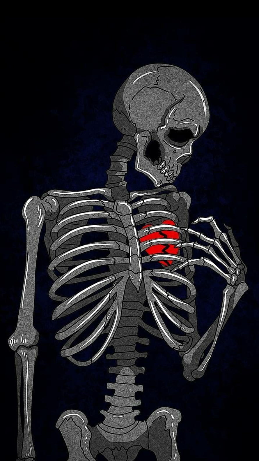 Human Skeleton Holding Broken Red Heart Against Dark Background, Broken heart # #LockScreen # #samsung. Broken heart , Skull , Heart, Skeleton Love HD phone wallpaper