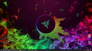 Razer Chroma Audio Visualizer with Neon Geometric Triangles and RGB Spectrum HD wallpaper