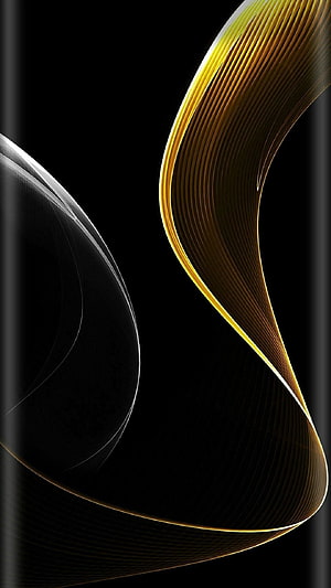 Elegant Black and Gold Abstract Wave Design for Premium Device Backgrounds HD phone wallpaper