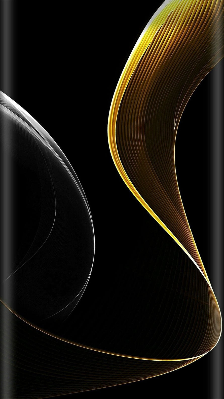 Elegant Black and Gold Abstract Wave Design for Premium Device Backgrounds HD phone wallpaper