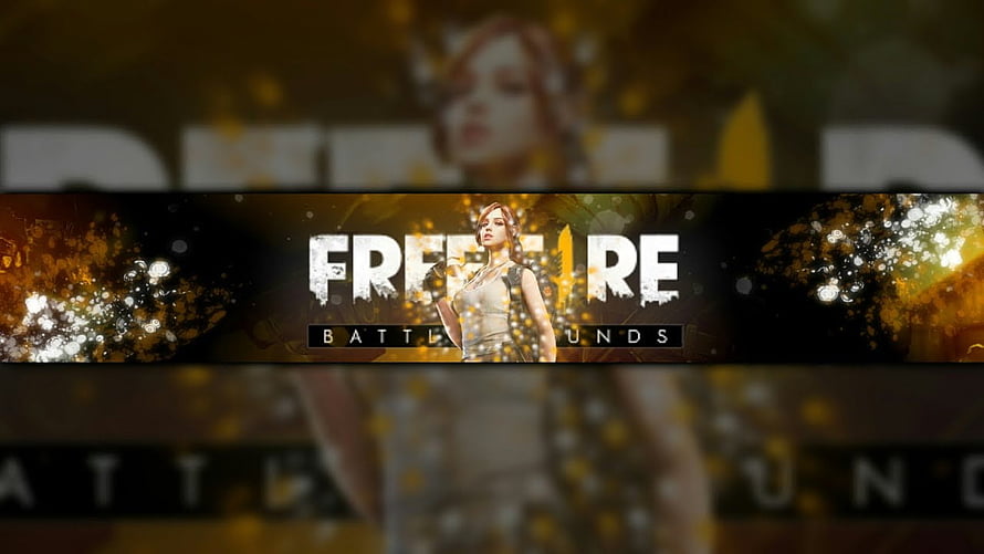 Free Fire Battle Grounds Character Banner with Golden Particles and Dramatic Lighting HD wallpaper