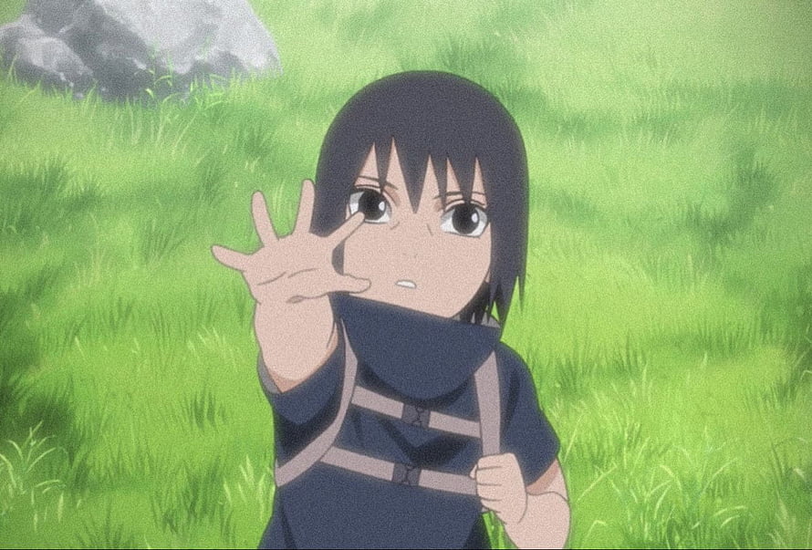 Young Itachi Uchiha in Grass Field from Naruto Anime Series HD wallpaper