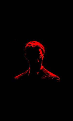 Rust Cohle from True Detective in a dramatic red and black silhouette portrait HD phone wallpaper