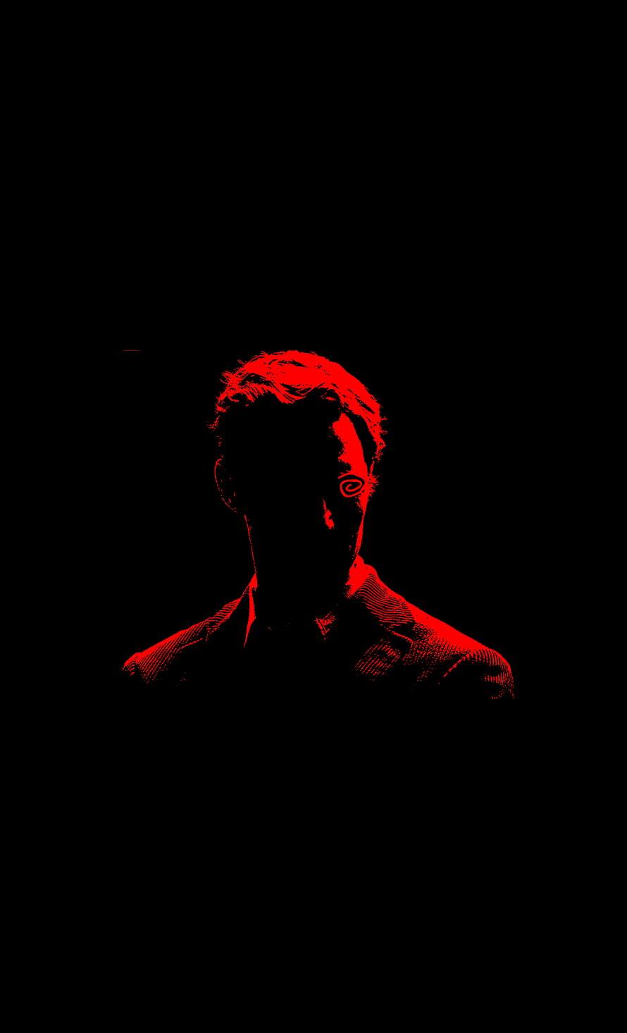 Rust Cohle from True Detective in a dramatic red and black silhouette portrait HD phone wallpaper