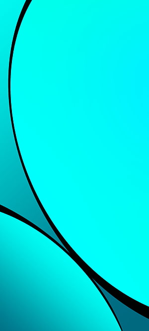Minimalist Cyan Abstract Curves with Bold Black Lines and Gradient Background HD phone wallpaper