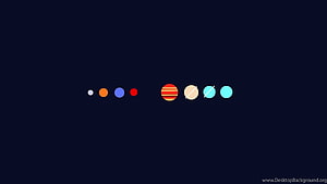 Minimalist Solar System Planets on Dark Space Background HD wallpaper