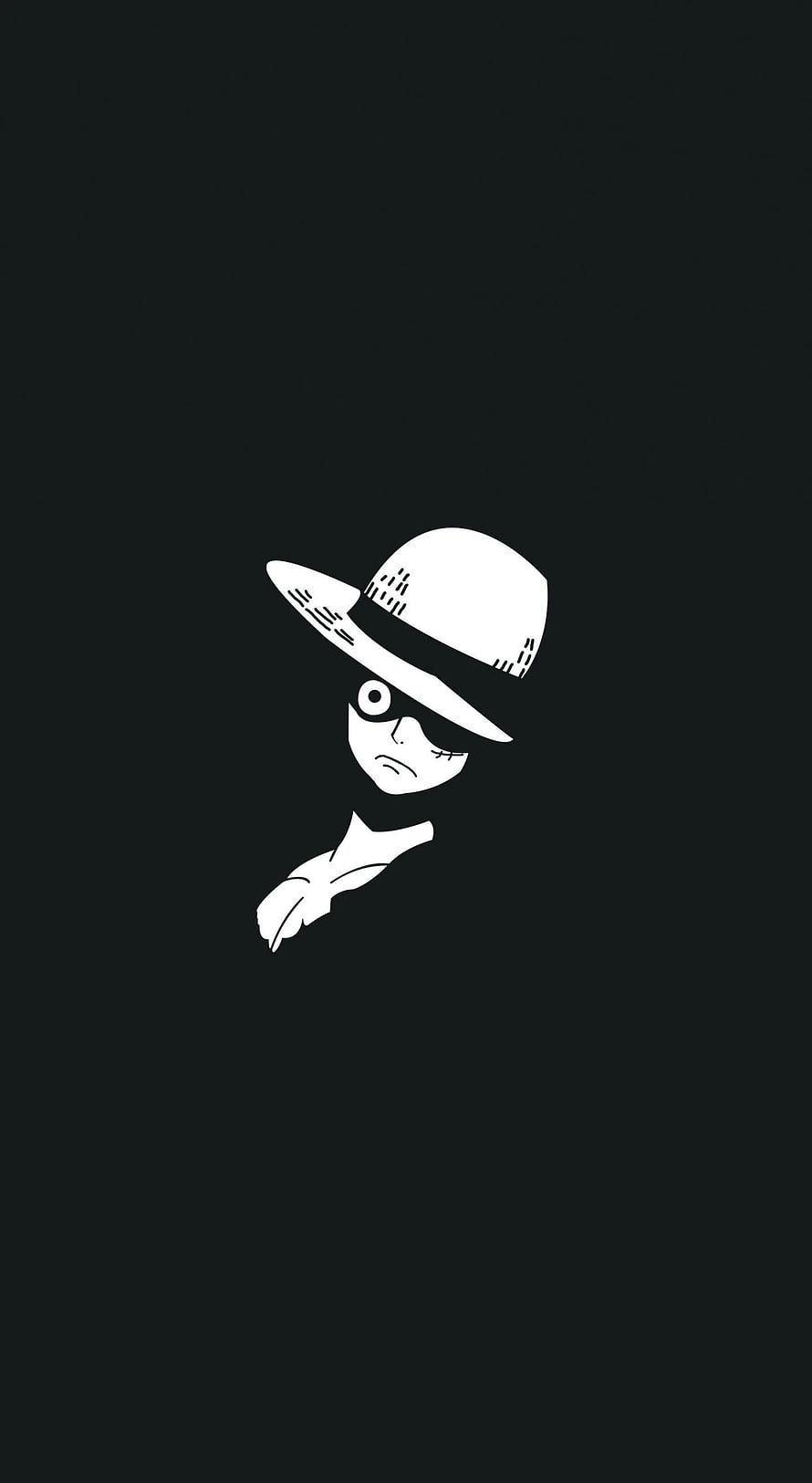 Minimalist One Piece Luffy Portrait in Black and White HD phone wallpaper