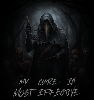 SCP 049 Plague Doctor Holding Syringe Amidst Dark Zombie Figures HD phone wallpaper