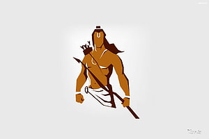 Stylized Lord Rama Warrior Illustration with Bow and Arrows HD wallpaper
