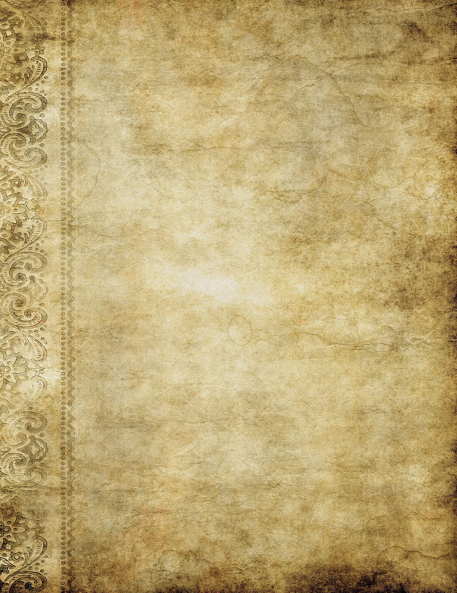Vintage Parchment Texture with Ornate Floral Border and Aged Paper Details HD phone wallpaper