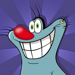 Oggy the Cat Smiling Close-Up Cartoon Character Wallpaper HD phone wallpaper