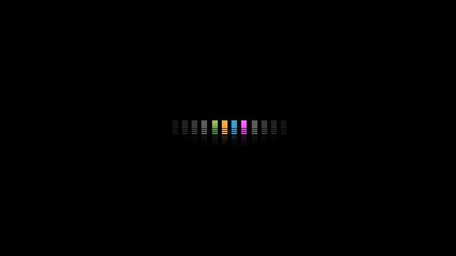 Minimalist Audio Spectrum Visualizer with Colorful Bars on Black Background HD wallpaper