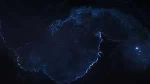 Deep Space Nebula with Glowing Blue Gas Clouds and Distant Stars HD wallpaper