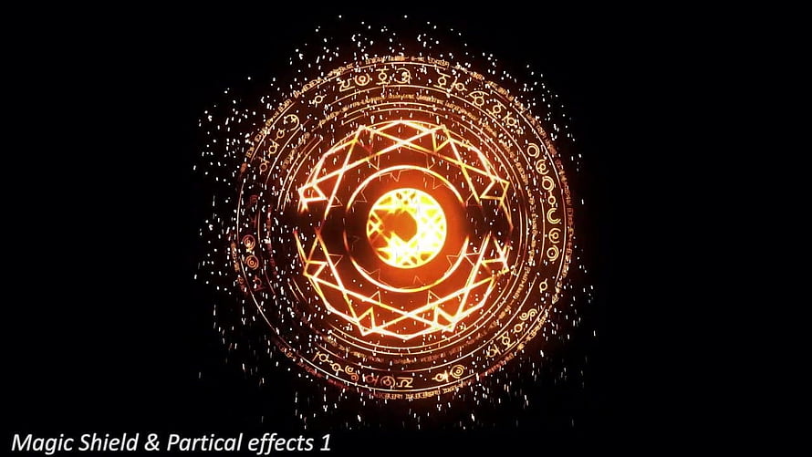 Doctor Strange Magic Shield with Glowing Runes and Particle Effects on Black Background HD wallpaper