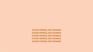 Minimalist Tan Background with Repeated Positive Affirmation Text HD wallpaper