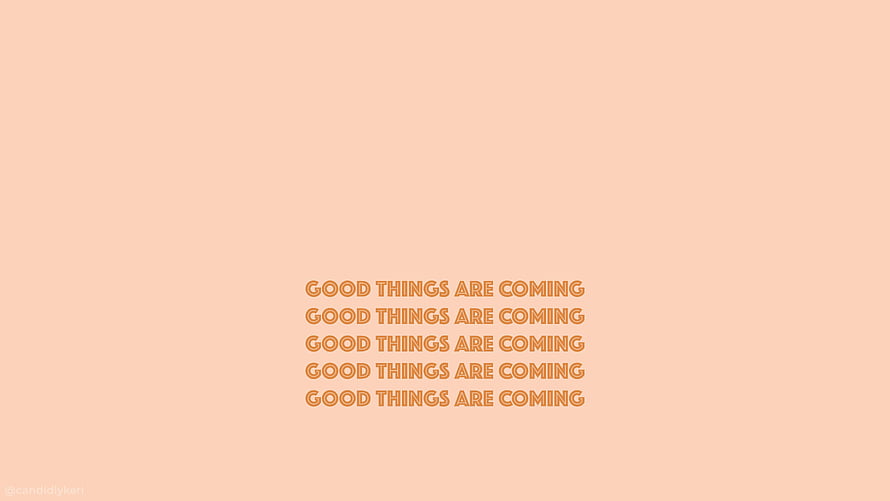 Minimalist Tan Background with Repeated Positive Affirmation Text HD wallpaper