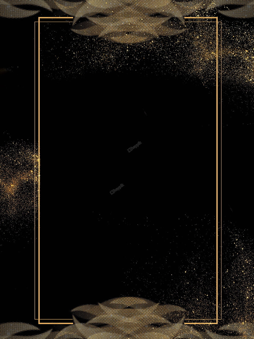 Luxurious Black and Gold Sparkling Frame with Elegant Geometric Border Design HD phone wallpaper