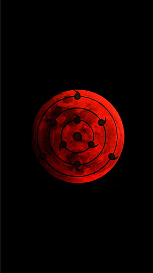 Red Sharingan Eye Symbol on Black Background HD phone wallpaper