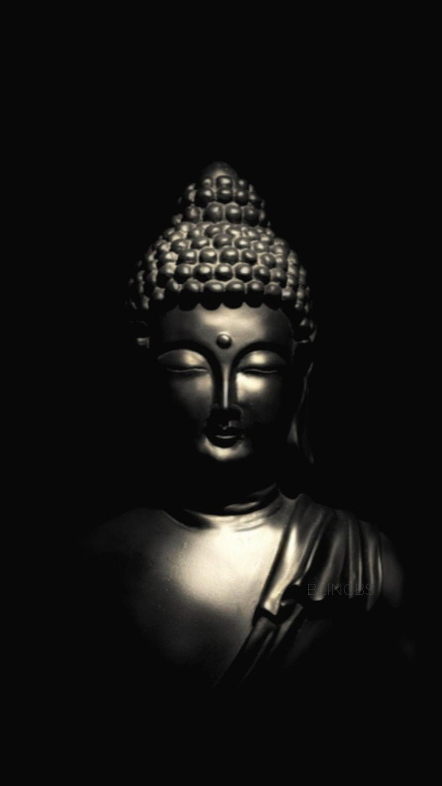 Serene Black Buddha Statue in Dramatic Low-Key Lighting HD phone wallpaper