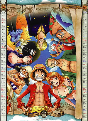 One Piece Straw Hat Pirates Calendar Wall Art HD phone wallpaper