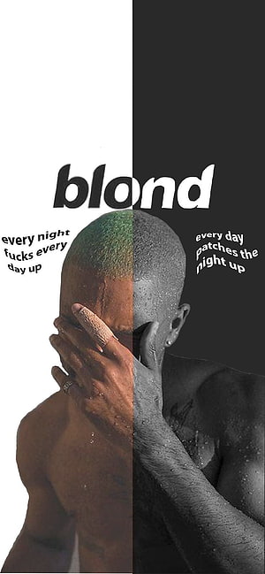 Frank Ocean Blonde Album Artwork Split Portrait with Lyrics HD phone wallpaper