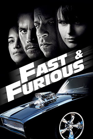 Fast and Furious Movie Poster Featuring Main Cast and Classic Muscle Car HD phone wallpaper