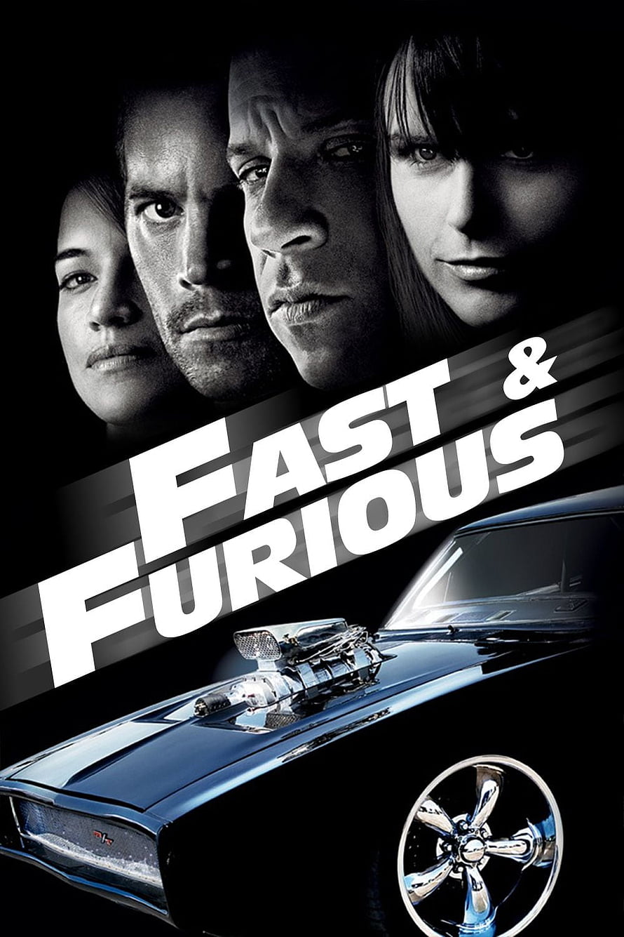 Fast and Furious Movie Poster Featuring Main Cast and Classic Muscle Car HD phone wallpaper