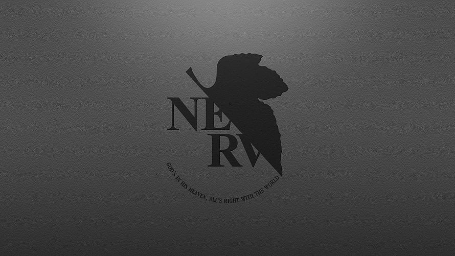 Neon Genesis Evangelion NERV Logo on Dark Textured Background HD wallpaper