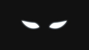 Menacing Glowing White Eyes in Pitch Black Darkness Minimalist Horror Art HD wallpaper