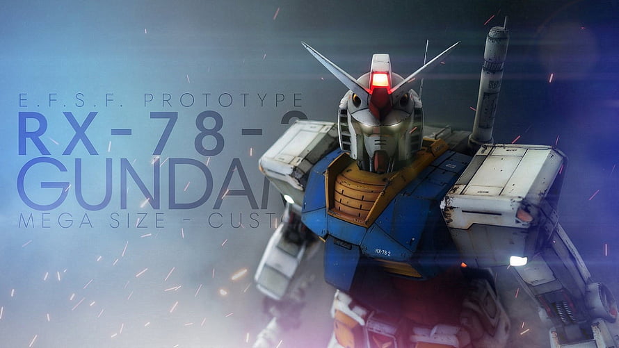 RX-78-2 Gundam Prototype in Cinematic Battle Scene with Sparks and Dramatic Lighting HD wallpaper