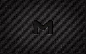 Gmail Carbon Fiber Logo on Dark Textured Background HD wallpaper