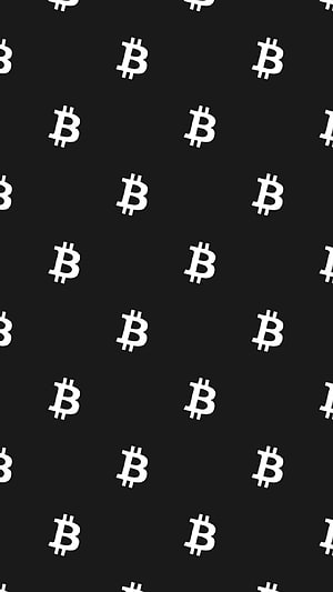 Bitcoin Symbol Pattern on Black Background HD phone wallpaper