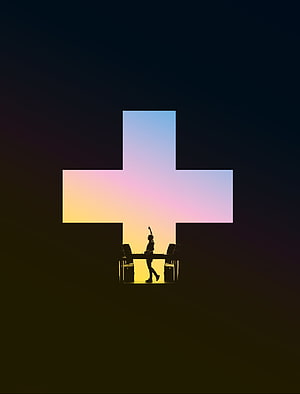 Martin Garrix Life Is Crazy Album Artwork with Silhouette and Gradient Cross HD phone wallpaper