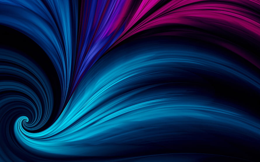 Vibrant Blue and Magenta Abstract Swirls on a Dark Background HD wallpaper