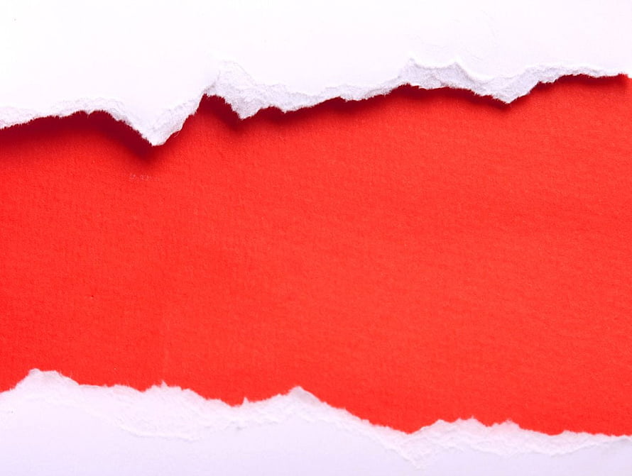 Vibrant Red Torn Paper Texture with Rough White Edges on Clean Background HD wallpaper