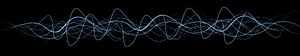 Abstract Blue Wavy Lines on Black Background Minimalist Digital Art HD wallpaper
