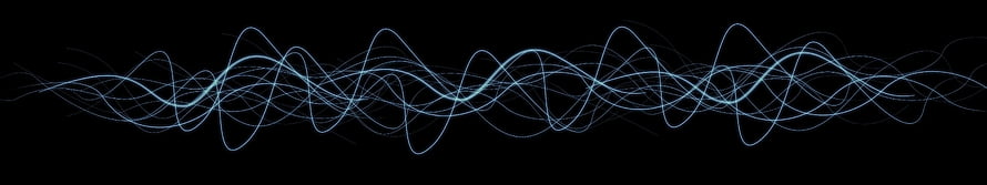 Abstract Blue Wavy Lines on Black Background Minimalist Digital Art HD wallpaper